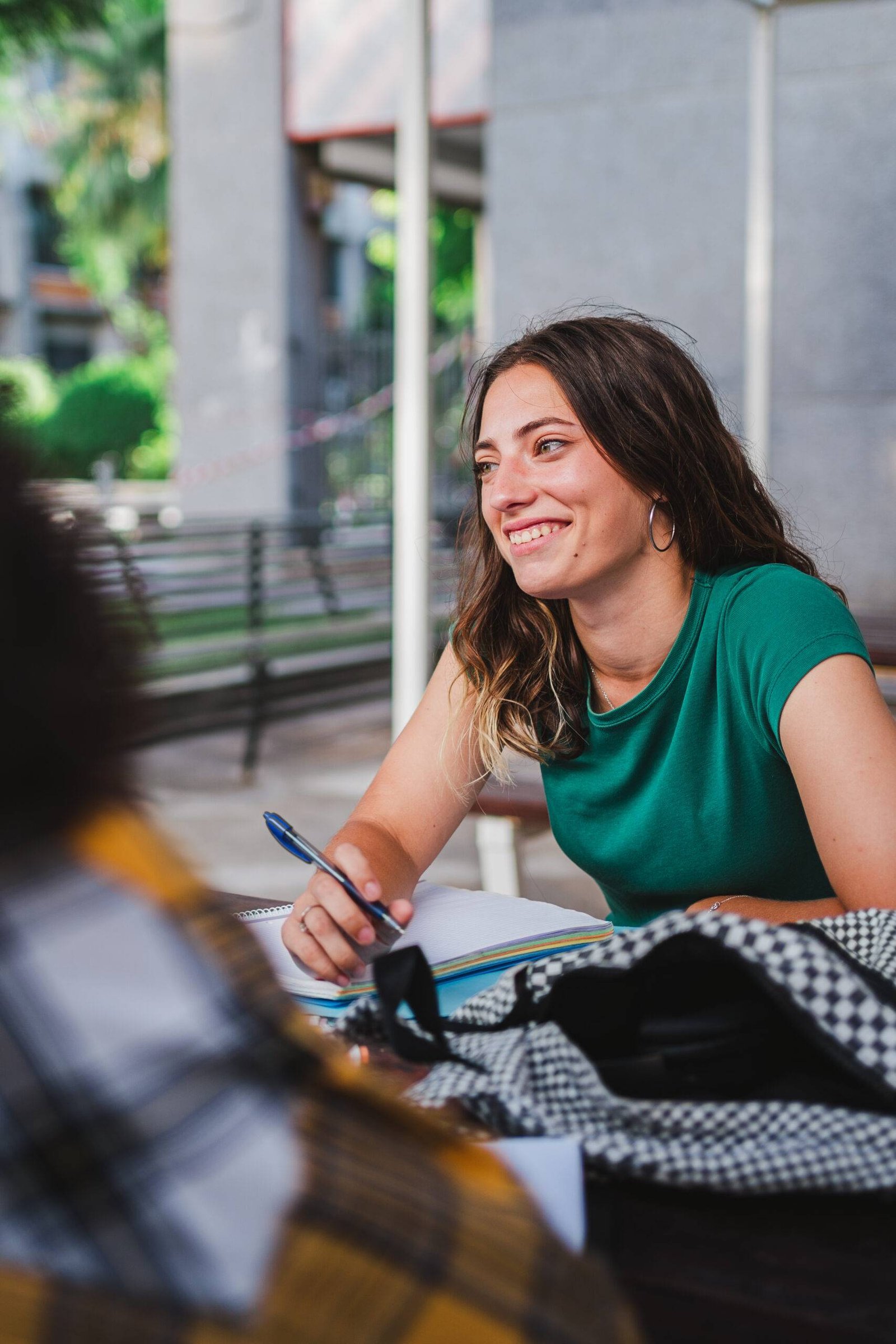 Student studying at university campus