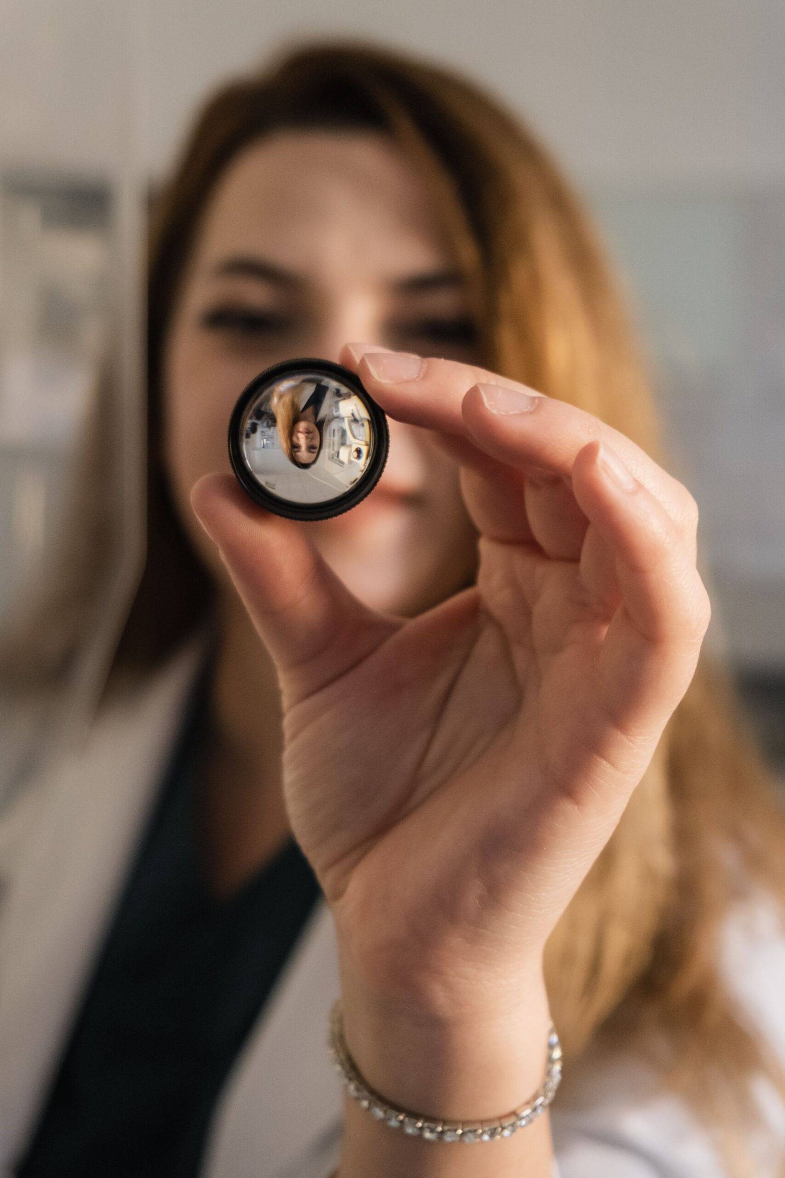 Vertical portrait of an ophthalmologist in her consultation room